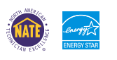 NATE certified and Energy Star logos